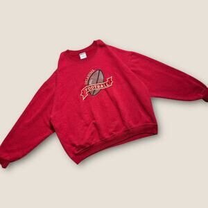 Vintage 90s Oklahoma Football Sweatshirt Jerzees Super Sweats USA XL Red V01